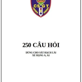 BỘ 250 CÂU HỎI THI SÁT HẠCH LÁI XE A & A1
